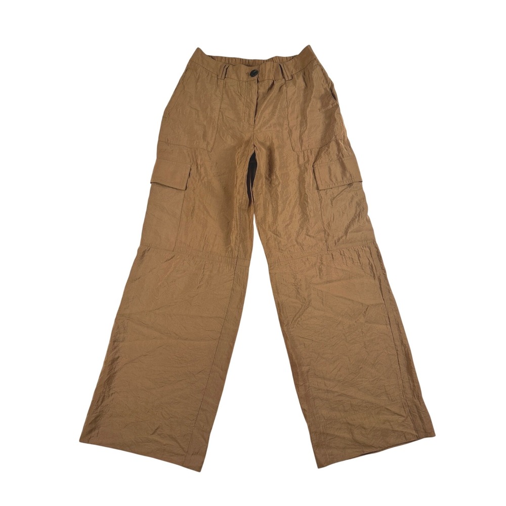 Maison d'Amelie Paris Brown Wide Leg Cargo Pants Womens Size Medium Modal Blend